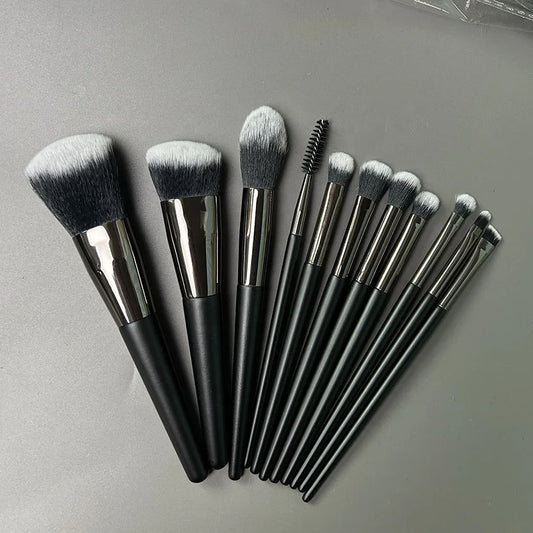 11 Pieces Wood Handle Synthetic Hair Makeup Brush Set Eyelash Make-up Tools Low Moq Custom Make up Set