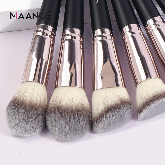 MAANGE 18pcs Black Makeup Brushes Factory Direct Price High Quality Blender Make up Blending Brush Set Makeup Brush Set