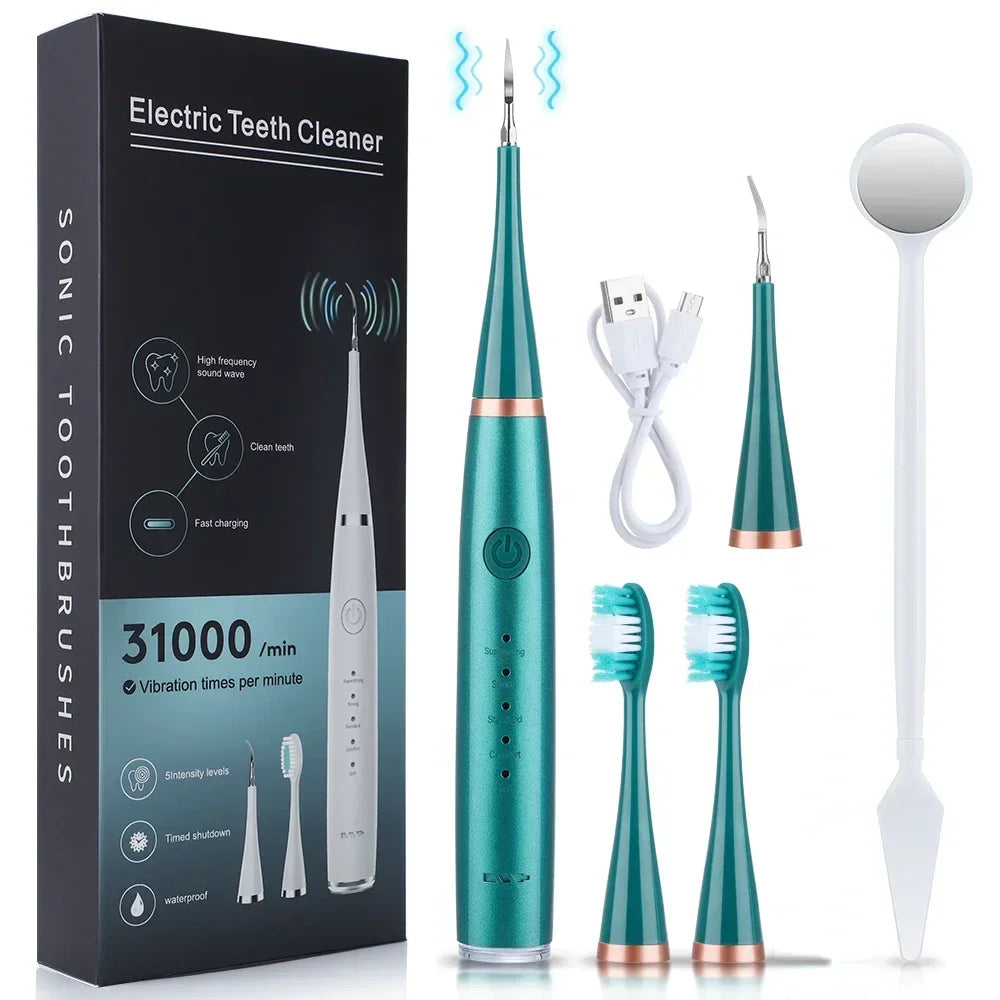 Electric Toothbrush with Sonic Cleaning 3-in-1 for Removing Tartar Whitening Teeth Oral Care USB Charging Replacing Brush Head