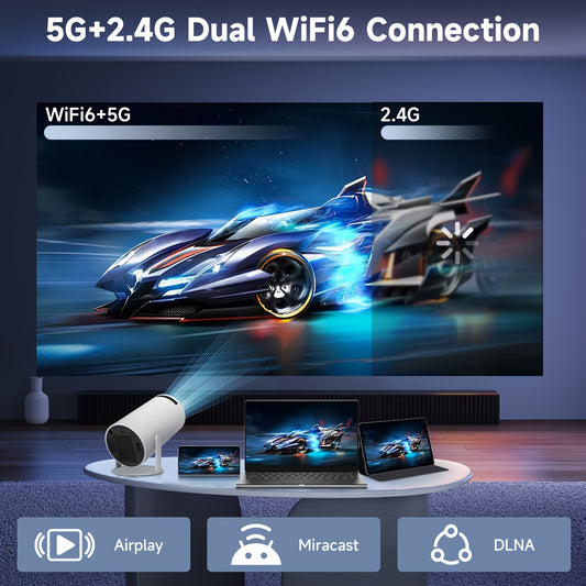HY300 Mini Projector Smart Android 11.0 Dual WIFI Full Hd 720P 4k Portable Home Cinema Outdoor Theater