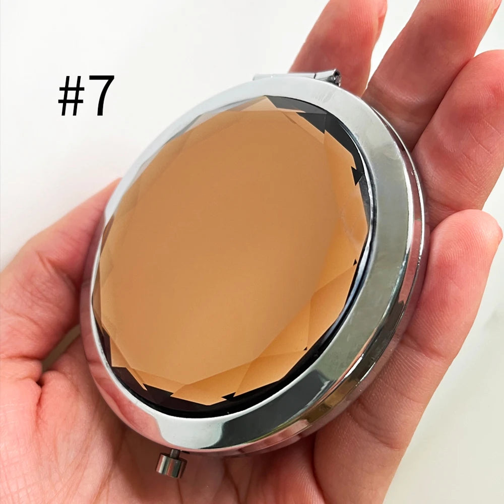 Cosmetic Metal Pocket Mirror Personalized Round Make up Hand Held Travel Small Portable Makeup Mirror