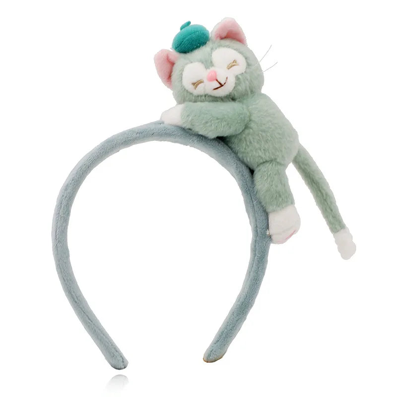 Cartoon Rabbit Cat Ear Cute Plush Headband OMG Bow Wash Face Hairband Lady Soft Custom Women Fur Elastic Make up Headbands