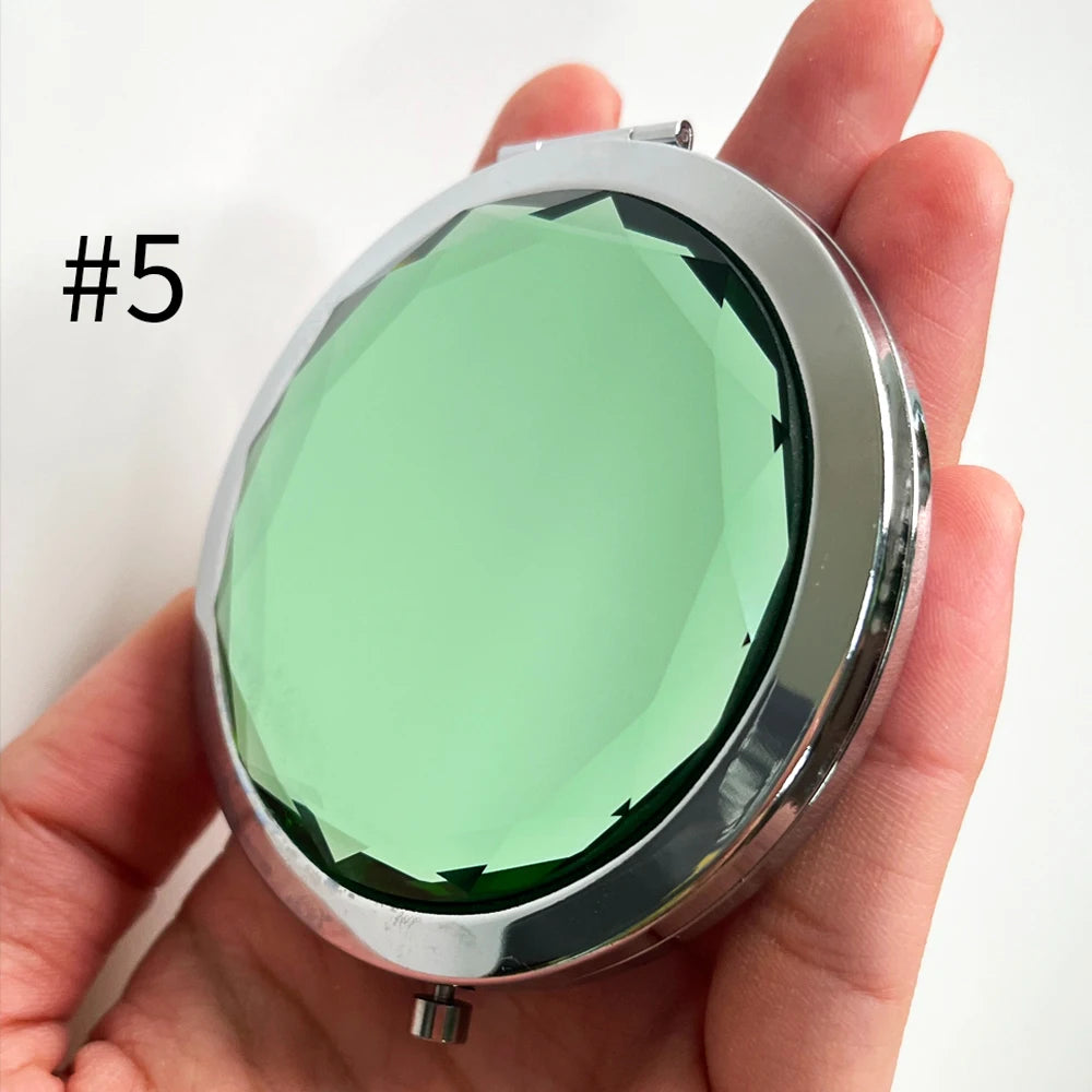 Cosmetic Metal Pocket Mirror Personalized Round Make up Hand Held Travel Small Portable Makeup Mirror