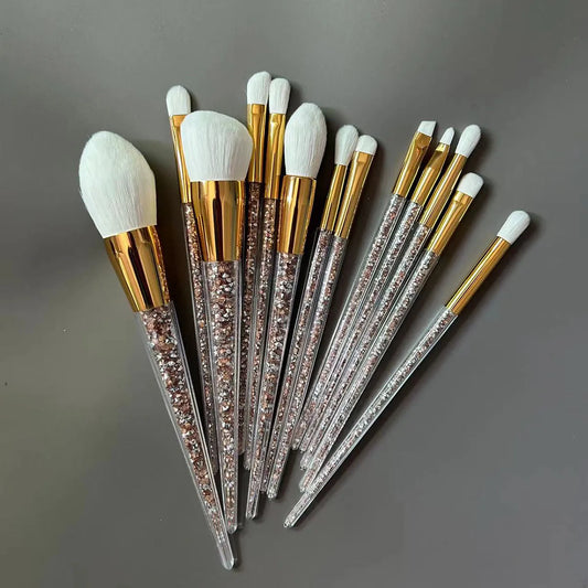 13pcs High Quality Luxury Rhinestone Rhinestone Makeup Brush Set Private Label Low Moq Make up Brushes Hot Selling