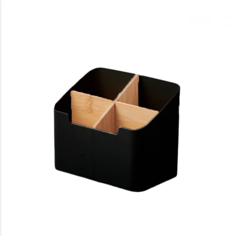 Multifunctional Plastic Desktop Storage Box Modern Cosmetic Organiser Make-Up Brushes Pen Holder Remote Control Office Table Use