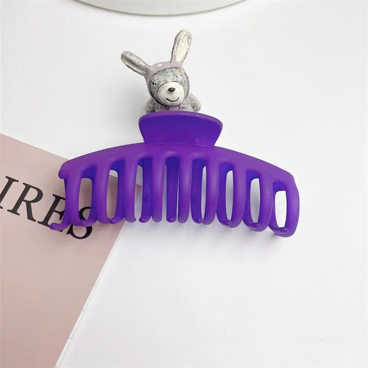 Super Practical and Sweet Frosted Color Grip Clip Make-up Bath All-match Big Clip Candy Color Resin Hair Accessories Sets