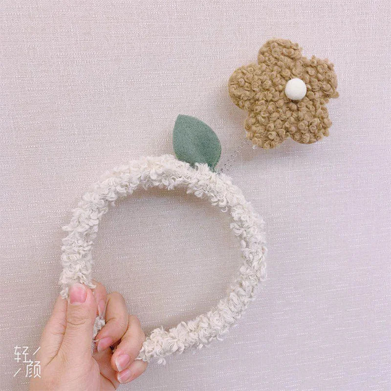 Cartoon Rabbit Cat Ear Cute Plush Headband OMG Bow Wash Face Hairband Lady Soft Custom Women Fur Elastic Make up Headbands