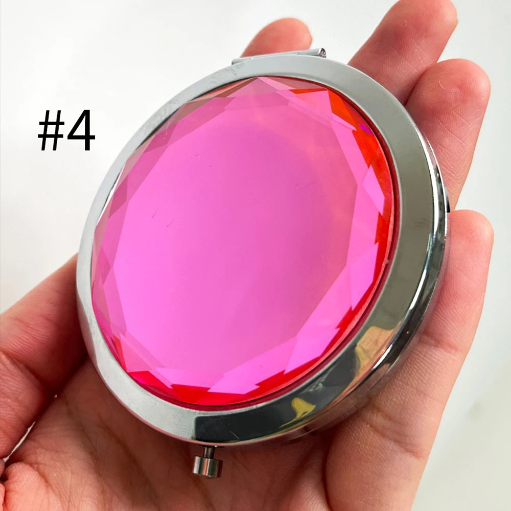 Cosmetic Metal Pocket Mirror Personalized Round Make up Hand Held Travel Small Portable Makeup Mirror