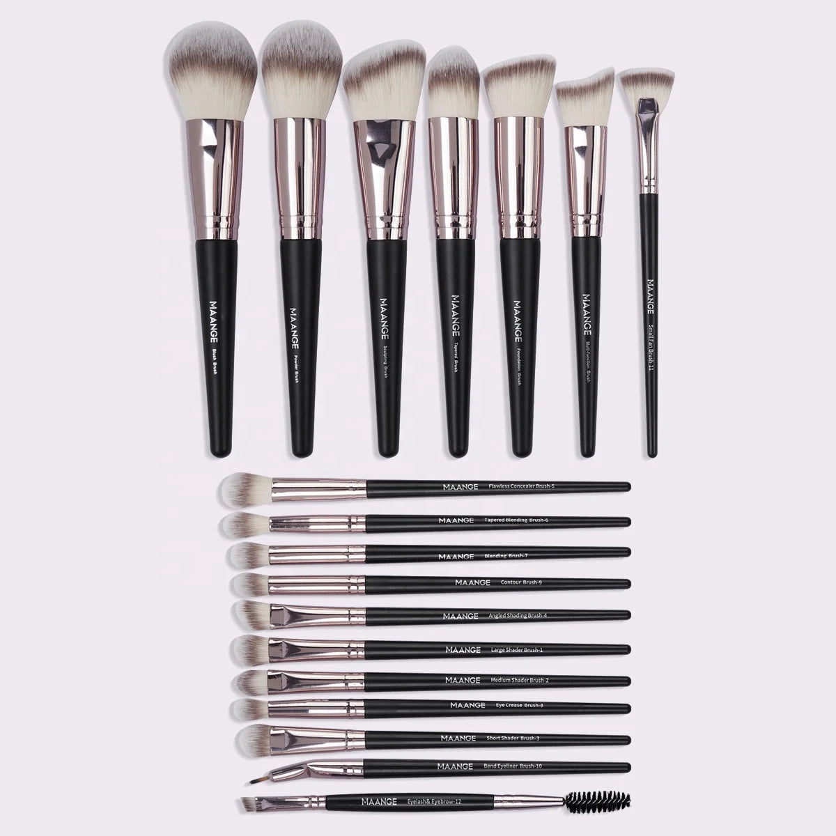 MAANGE 18pcs Black Makeup Brushes Factory Direct Price High Quality Blender Make up Blending Brush Set Makeup Brush Set