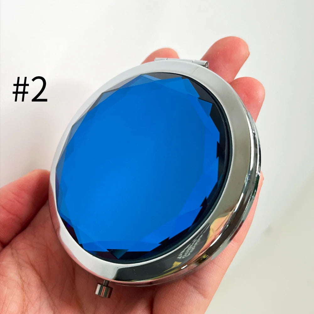 Cosmetic Metal Pocket Mirror Personalized Round Make up Hand Held Travel Small Portable Makeup Mirror