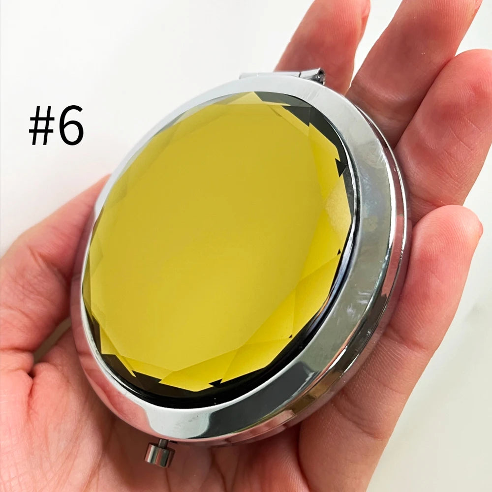 Cosmetic Metal Pocket Mirror Personalized Round Make up Hand Held Travel Small Portable Makeup Mirror