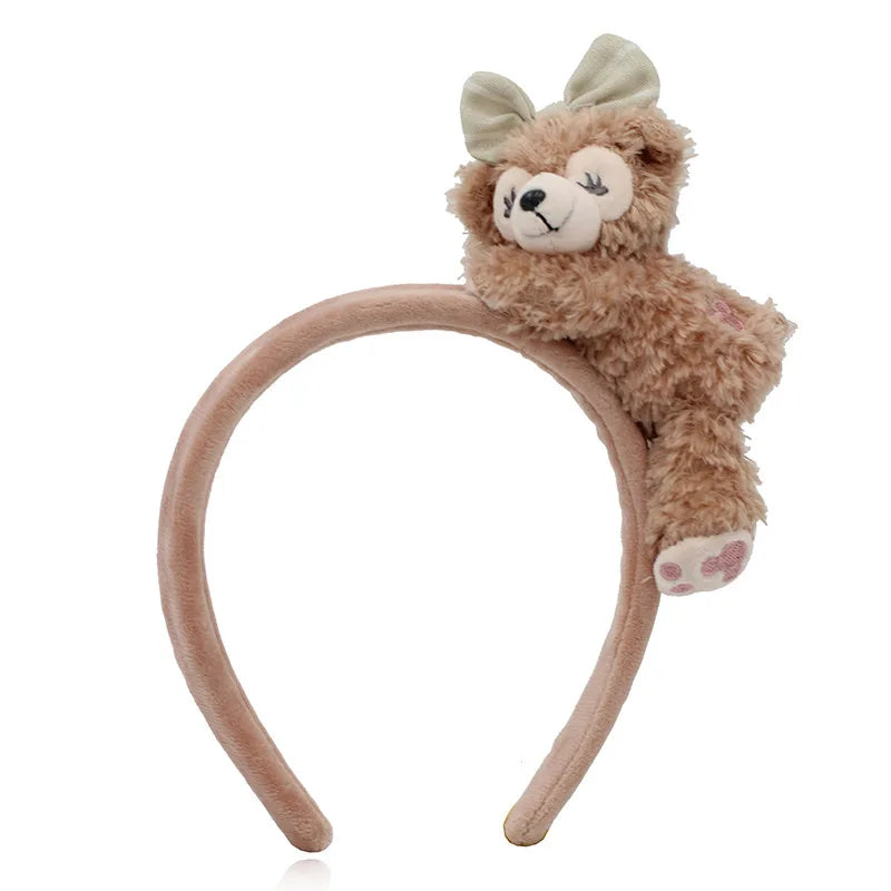 Cartoon Rabbit Cat Ear Cute Plush Headband OMG Bow Wash Face Hairband Lady Soft Custom Women Fur Elastic Make up Headbands