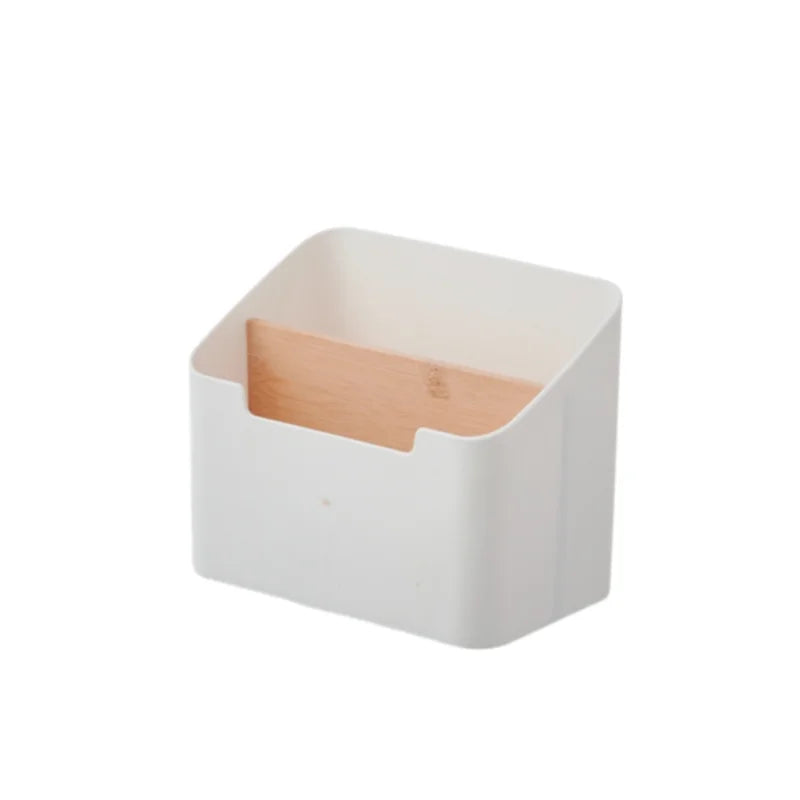 Multifunctional Plastic Desktop Storage Box Modern Cosmetic Organiser Make-Up Brushes Pen Holder Remote Control Office Table Use