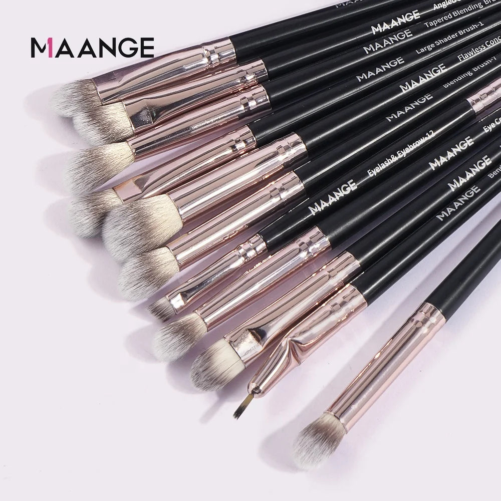 MAANGE 18pcs Black Makeup Brushes Factory Direct Price High Quality Blender Make up Blending Brush Set Makeup Brush Set