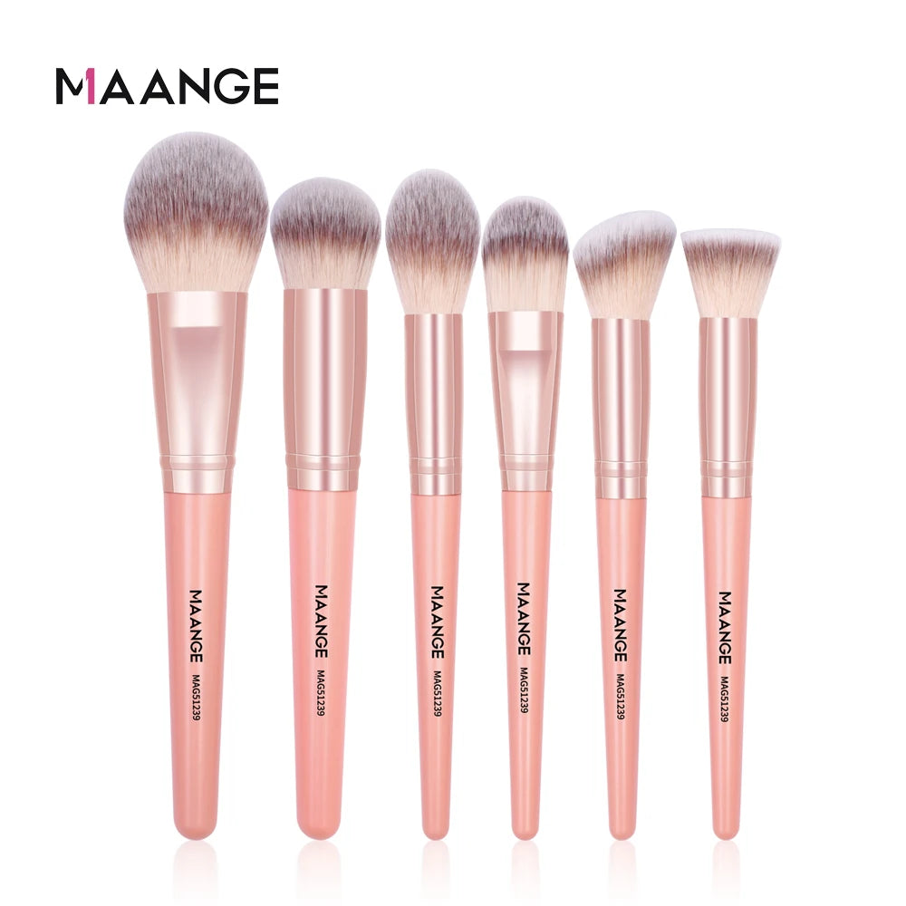 MAANGE Wholesale 6 Pcs Multi-function Make up Brushes Large Brush Head Powder Makeup Brush Set