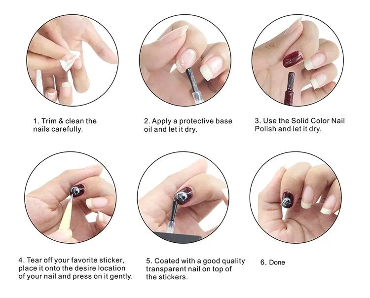 Wholesale Cartoon Glitter Mermaid Nail Art Designs Strips for Children Make-up Nail Art DIY Nail Decoration Stickers for Kids