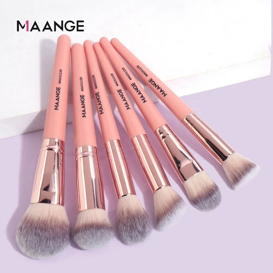 MAANGE Wholesale 6 Pcs Multi-function Make up Brushes Large Brush Head Powder Makeup Brush Set