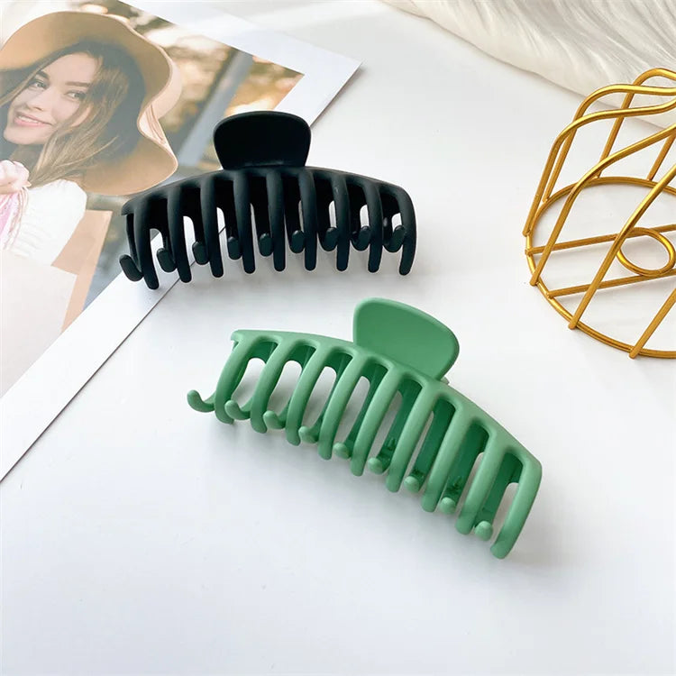 Super Practical and Sweet Frosted Color Grip Clip Make-up Bath All-match Big Clip Candy Color Resin Hair Accessories Sets