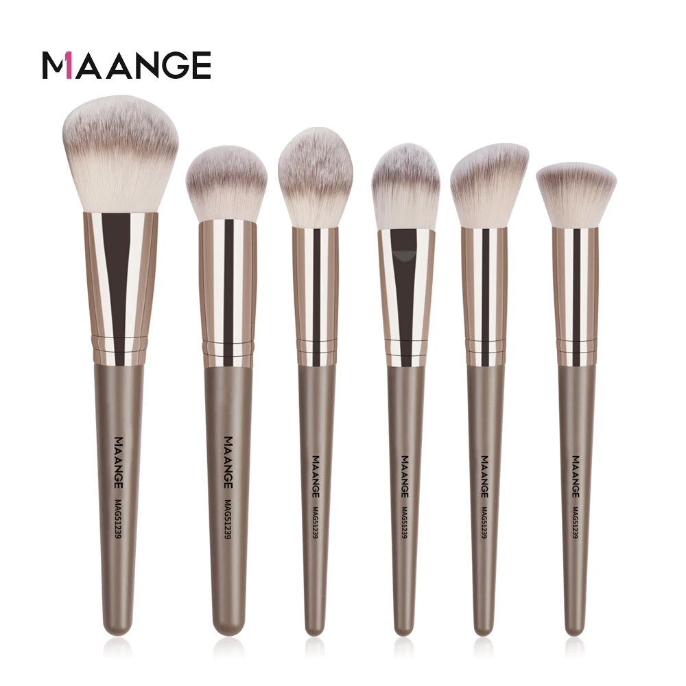 MAANGE Wholesale 6 Pcs Multi-function Make up Brushes Large Brush Head Powder Makeup Brush Set