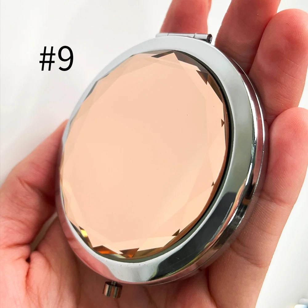 Cosmetic Metal Pocket Mirror Personalized Round Make up Hand Held Travel Small Portable Makeup Mirror