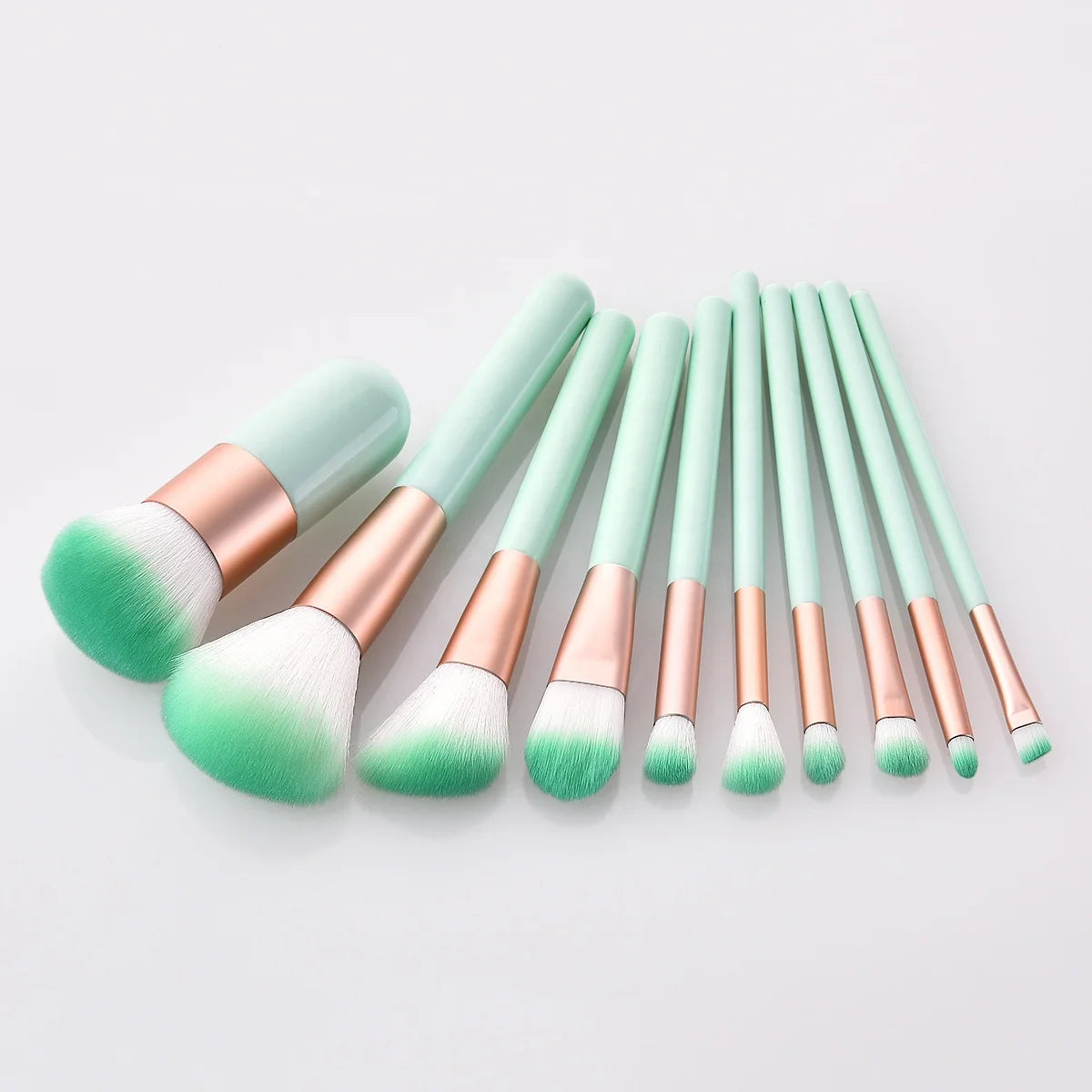 Mint Green Makeup Brushes 10Pcs Premium Quality Makeup Brush Set Powder Kabuki Foundation Concealer Eye Shadow Make up Brush Kit