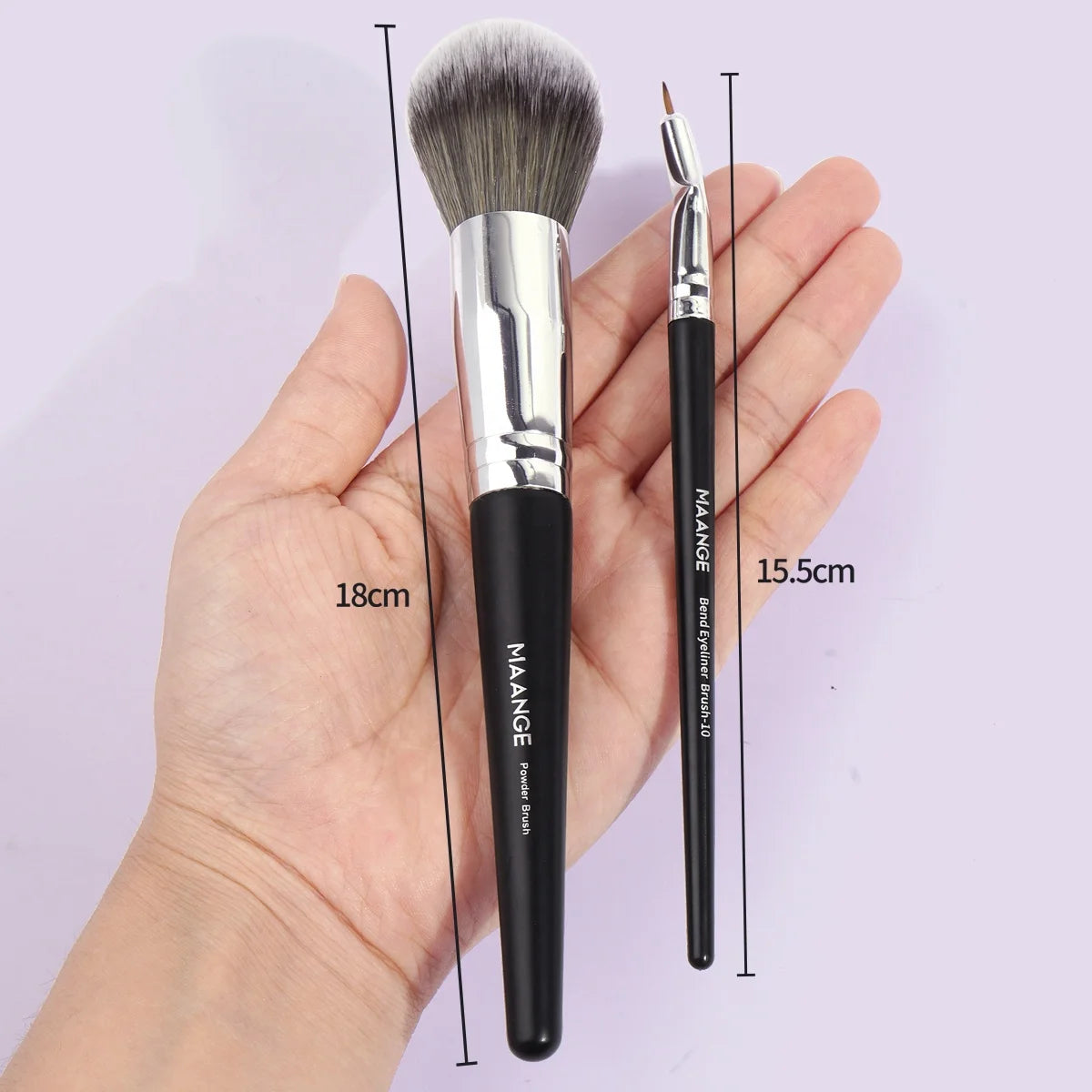 MAANGE Hot Selling Factory Price 18pcs Black Handle Professional Make up Tools Powder Foundation Eyeshadow Brush Set