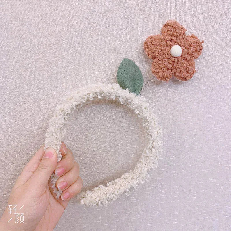 Cartoon Rabbit Cat Ear Cute Plush Headband OMG Bow Wash Face Hairband Lady Soft Custom Women Fur Elastic Make up Headbands