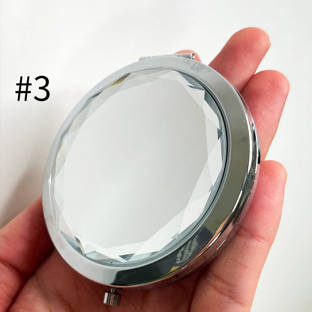 Cosmetic Metal Pocket Mirror Personalized Round Make up Hand Held Travel Small Portable Makeup Mirror