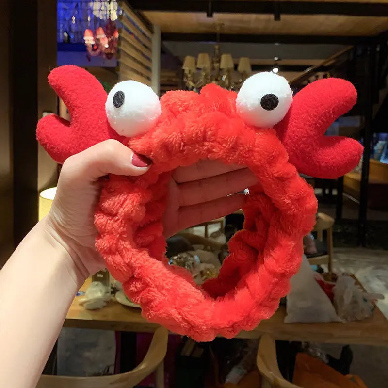 Cartoon Rabbit Cat Ear Cute Plush Headband OMG Bow Wash Face Hairband Lady Soft Custom Women Fur Elastic Make up Headbands