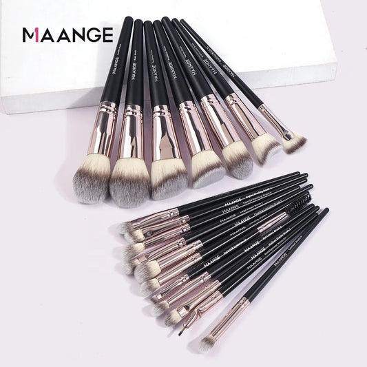 MAANGE 18pcs Black Makeup Brushes Factory Direct Price High Quality Blender Make up Blending Brush Set Makeup Brush Set