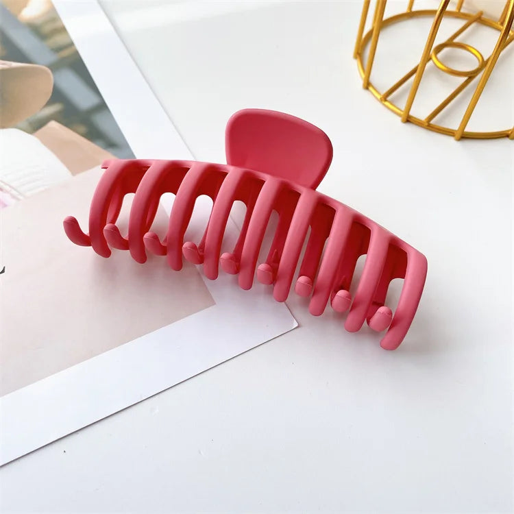 Super Practical and Sweet Frosted Color Grip Clip Make-up Bath All-match Big Clip Candy Color Resin Hair Accessories Sets