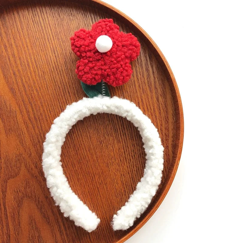 Cartoon Rabbit Cat Ear Cute Plush Headband OMG Bow Wash Face Hairband Lady Soft Custom Women Fur Elastic Make up Headbands