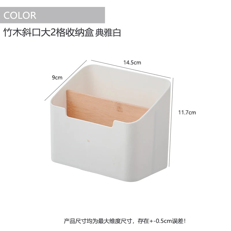 Multifunctional Plastic Desktop Storage Box Modern Cosmetic Organiser Make-Up Brushes Pen Holder Remote Control Office Table Use