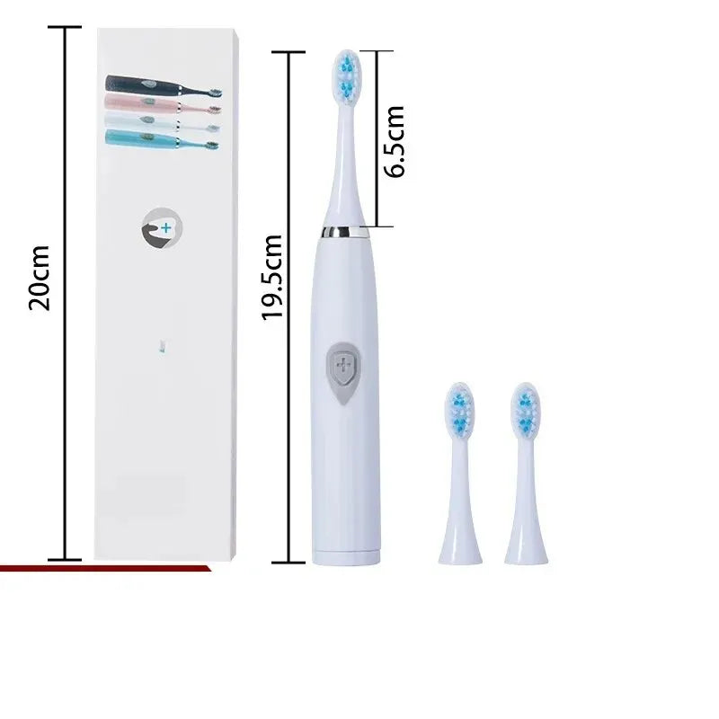 1pc White/Pink Electric Toothbrush Adult Model Soft Bristle Electric Toothbrush Battery Model Family Set Electric Toothbrush