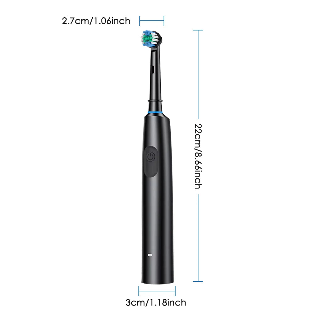 Electric Smart Rotating Timing Toothbrush, Rechargeable Rotary Toothbrush with 4 Heads, 5 Modes Setting Teeth Whitening Oral Car